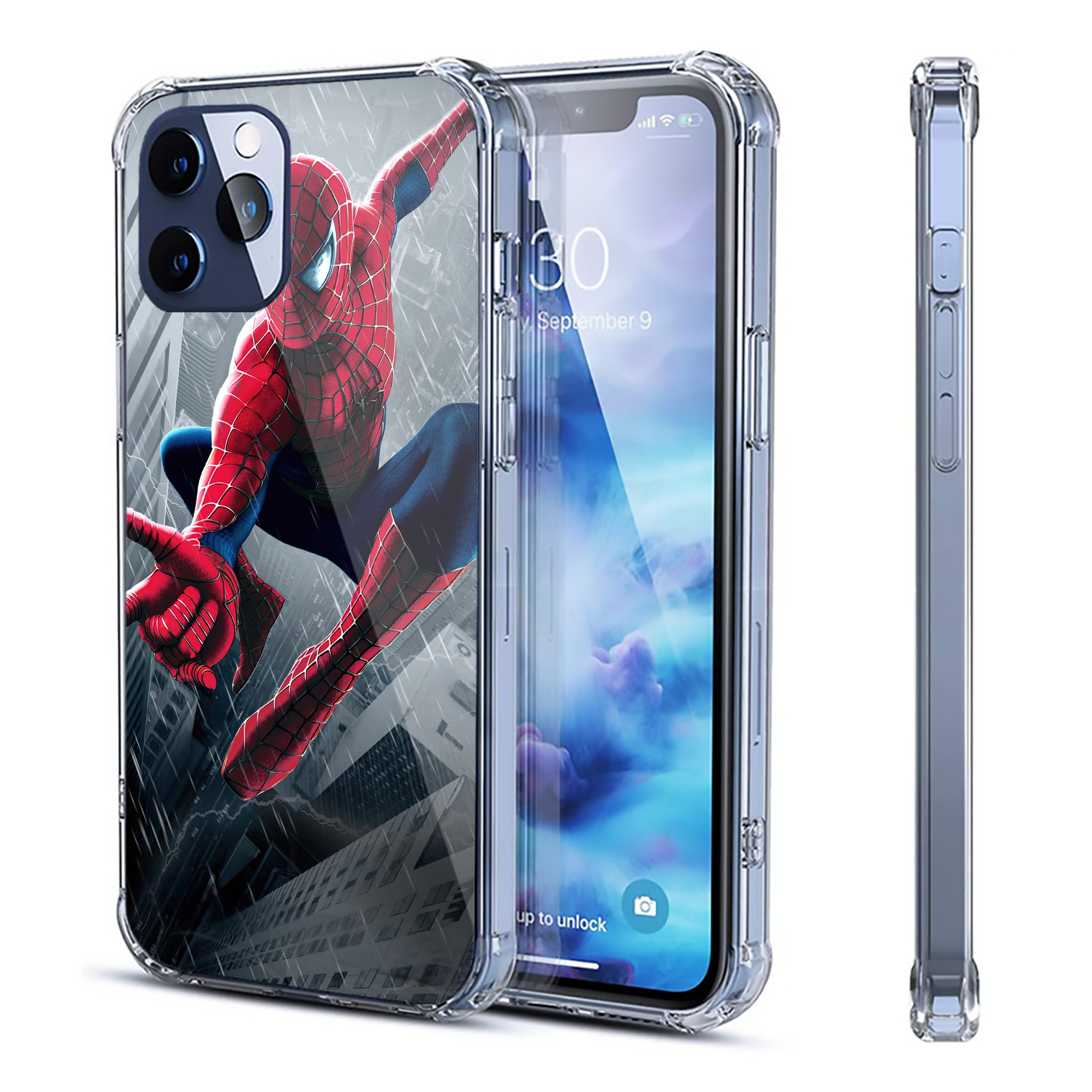 （画像用） Spider Man スパイダーマン 【iPhone 12シリーズ対応】透明スマホケース（クリアソフトケース）